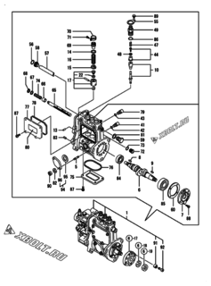 Двигатель Yanmar 3TNV76-SNS, узел -  Топливный насос высокого давления (ТНВД) 