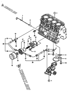  Двигатель Yanmar 4TNV84T-GKL, узел -  Система смазки 
