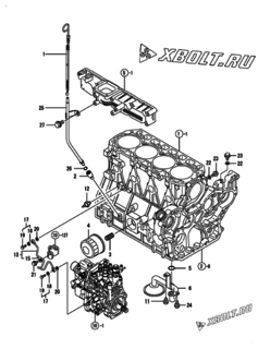  Двигатель Yanmar 4TNV94L-VLX, узел -  Система смазки 