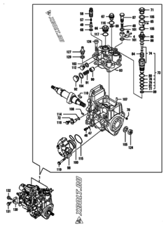  Двигатель Yanmar 3TNV88-XNSS, узел -  Топливный насос высокого давления (ТНВД) 
