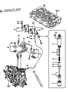  Двигатель Yanmar 3TNV84T-GKL, узел -  Форсунка 