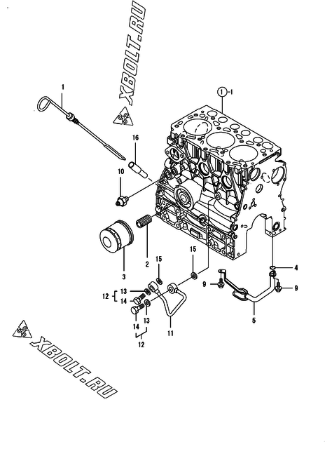  Система смазки двигателя Yanmar 3TNV70-KBR