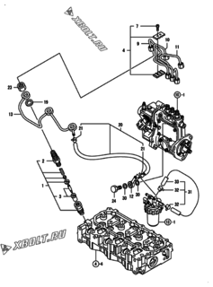  Двигатель Yanmar 3TNV70-KBR, узел -  Форсунка 