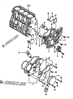  Двигатель Yanmar 4TNV94L-SFN, узел -  Корпус редуктора 