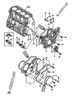  Двигатель Yanmar 4TNV94L-XDBC, узел -  Корпус редуктора 
