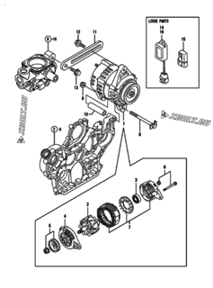  Двигатель Yanmar 4TNV94L-NHZ, узел -  Генератор 