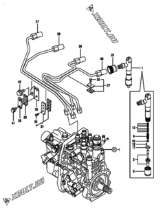  Двигатель Yanmar 4TNV94L-NCKSK, узел -  Форсунка 
