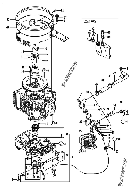  Система водяного охлаждения двигателя Yanmar 2V750-CVER