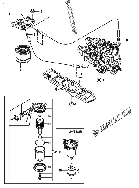  Топливопровод двигателя Yanmar 4TNV88-DAE