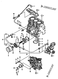  Двигатель Yanmar 3TNV88-XWA2, узел -  Система смазки 