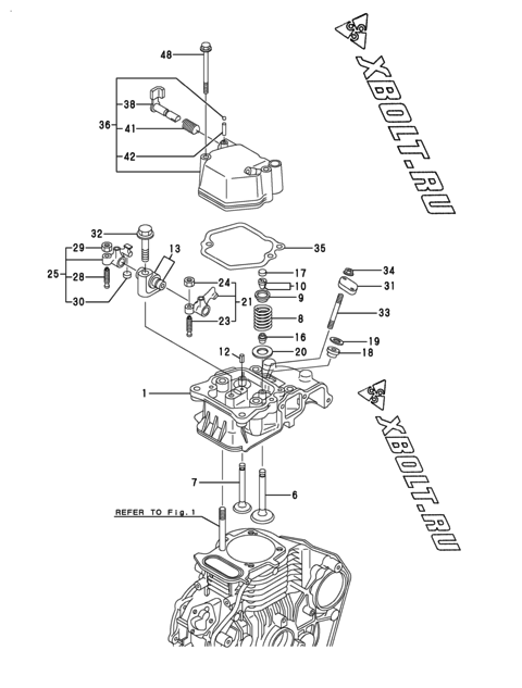  Головка блока цилиндров (ГБЦ) двигателя Yanmar L48AE-DRWEYI