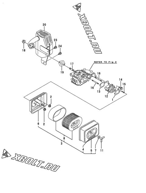  Воздушный фильтр и глушитель двигателя Yanmar L48AE-DRWEYI