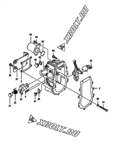  Двигатель Yanmar 3TNV82A-SDB, узел -  Регулятор оборотов 