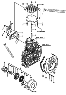  Двигатель Yanmar L70V6AF1R1AA, узел -  Пусковое устройство 