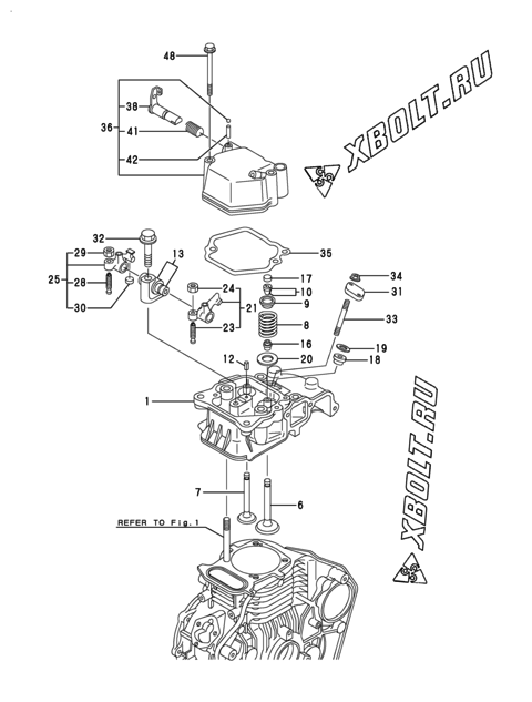  Головка блока цилиндров (ГБЦ) двигателя Yanmar L48AE-DRBOYI