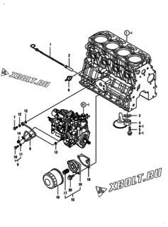  Двигатель Yanmar 4TNV88-GMG, узел -  Система смазки 