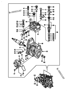  Двигатель Yanmar 4TNV88-GMG, узел -  Топливный насос высокого давления (ТНВД) 