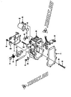  Двигатель Yanmar 4TNV88-GMG, узел -  Регулятор оборотов 