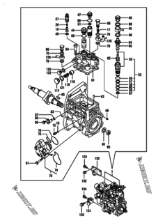  Двигатель Yanmar 4TNV98-XAT, узел -  Топливный насос высокого давления (ТНВД) 