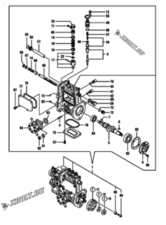  Двигатель Yanmar 3TNV76-GGEH, узел -  Топливный насос высокого давления (ТНВД) 