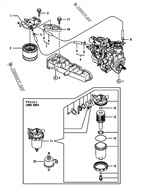  Топливопровод двигателя Yanmar 3TNV88-SZY