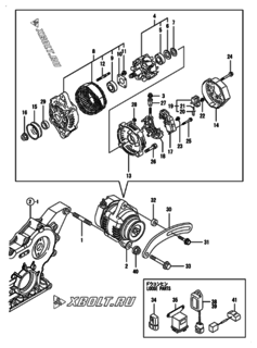  Двигатель Yanmar 3TNV88-SZY, узел -  Генератор 