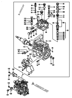  Двигатель Yanmar 4TNV98-SSA, узел -  Топливный насос высокого давления (ТНВД) 