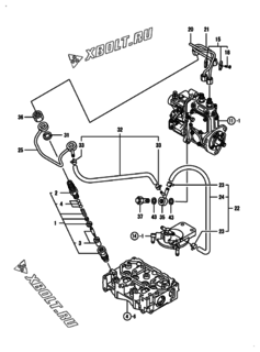  Двигатель Yanmar 2TNV70-PSU, узел -  Форсунка 