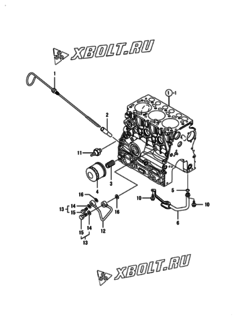  Двигатель Yanmar 3TNV70-HMG, узел -  Система смазки 