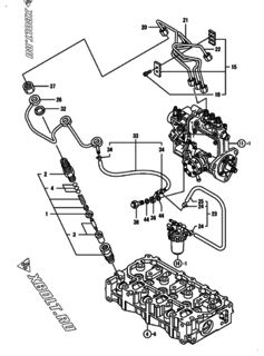  Двигатель Yanmar 3TNV70-GMG, узел -  Форсунка 