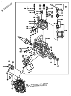  Двигатель Yanmar 4TNV98-ZWDB5, узел -  Топливный насос высокого давления (ТНВД) 