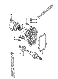  Двигатель Yanmar 4TNV98-ZWDB7, узел -  Регулятор оборотов 