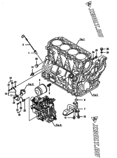  Двигатель Yanmar 4TNV94L-XDBKC, узел -  Система смазки 
