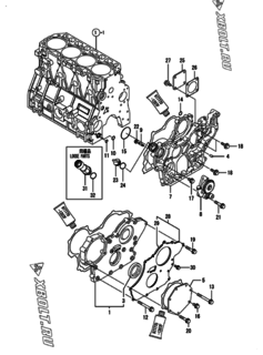 Двигатель Yanmar 4TNV94L-PDBWK, узел -  Корпус редуктора 