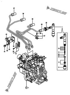  Двигатель Yanmar 4TNV94L-PDBWK, узел -  Форсунка 