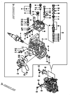 Двигатель Yanmar 4TNV106-GGE, узел -  Топливный насос высокого давления (ТНВД) 