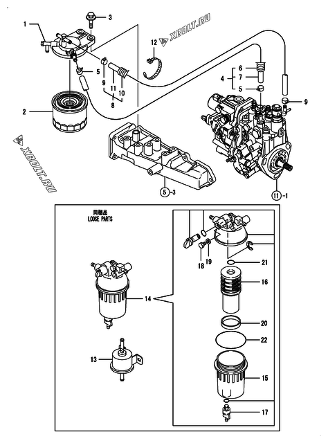  Топливопровод двигателя Yanmar 3TNV88-BDSA3