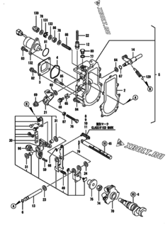  Двигатель Yanmar 3TNV76-NNS, узел -  Регулятор оборотов 