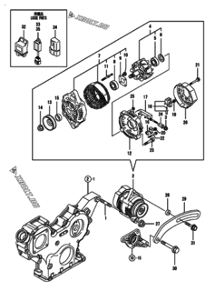  Двигатель Yanmar 4TNV88-BPNS, узел -  Генератор 