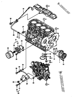  Двигатель Yanmar 4TNV88-BKNSV, узел -  Система смазки 