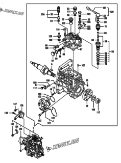  Двигатель Yanmar 4TNV98-ESDB6, узел -  Топливный насос высокого давления (ТНВД) 