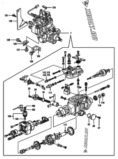  Двигатель Yanmar 4TNE94L-CKM, узел -  Топливный насос высокого давления (ТНВД) 