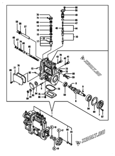  Двигатель Yanmar 3TNV76-MNK, узел -  Топливный насос высокого давления (ТНВД) 