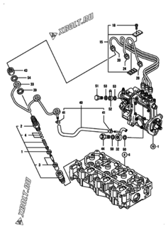  Двигатель Yanmar 3TNV76-MNK, узел -  Форсунка 