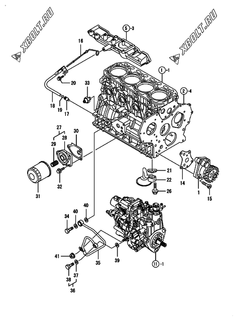  Система смазки двигателя Yanmar 4TNV88-BPCKS