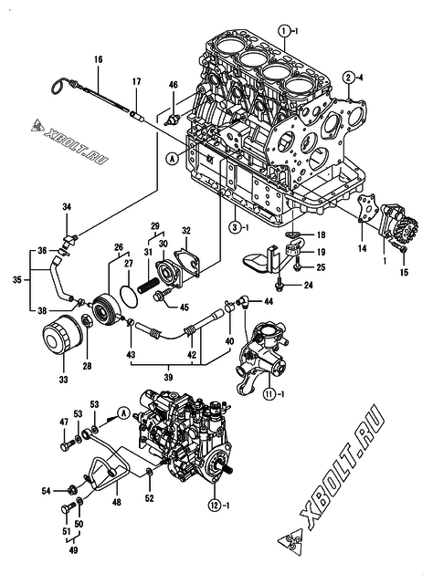  Система смазки двигателя Yanmar 4TNV88-BLKTF