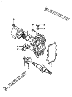  Двигатель Yanmar 4TNV98-ZNSAP, узел -  Регулятор оборотов 