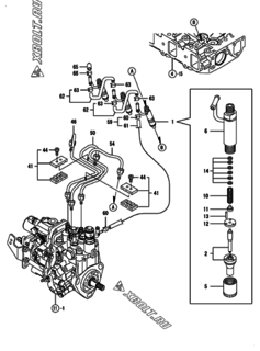  Двигатель Yanmar 3TNV88-BDGPF, узел -  Форсунка 
