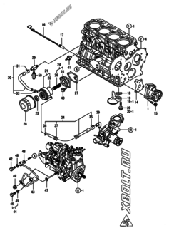  Двигатель Yanmar 4TNV88-BDGP, узел -  Система смазки 
