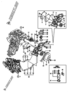  Двигатель Yanmar 4TNV88-BDGP, узел -  Система водяного охлаждения 